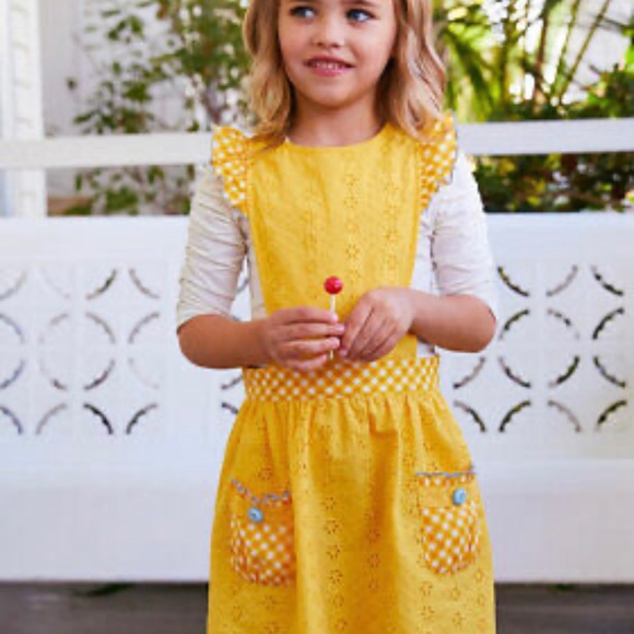 Matilda Jane yellow Pinafore dress sz 2 - Picture 3 of 4